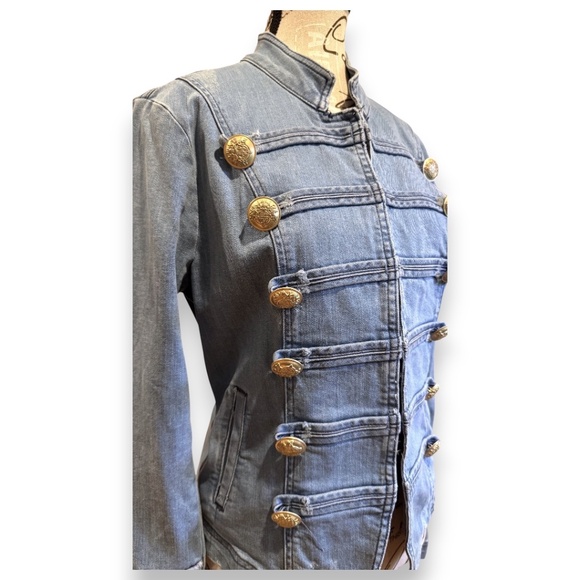 Free People Military Denim Jacket – Indigo Blue – Size M (NWT) - Picture 2 of 10